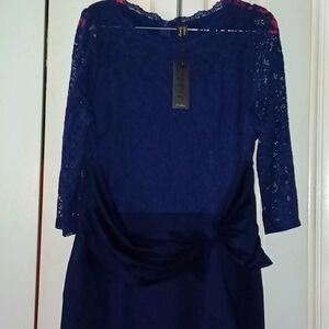 *NWT* VFSHOW Navy Lace Bodice Formal Evening Dress (runs small; ptp 21")  Sz XXL